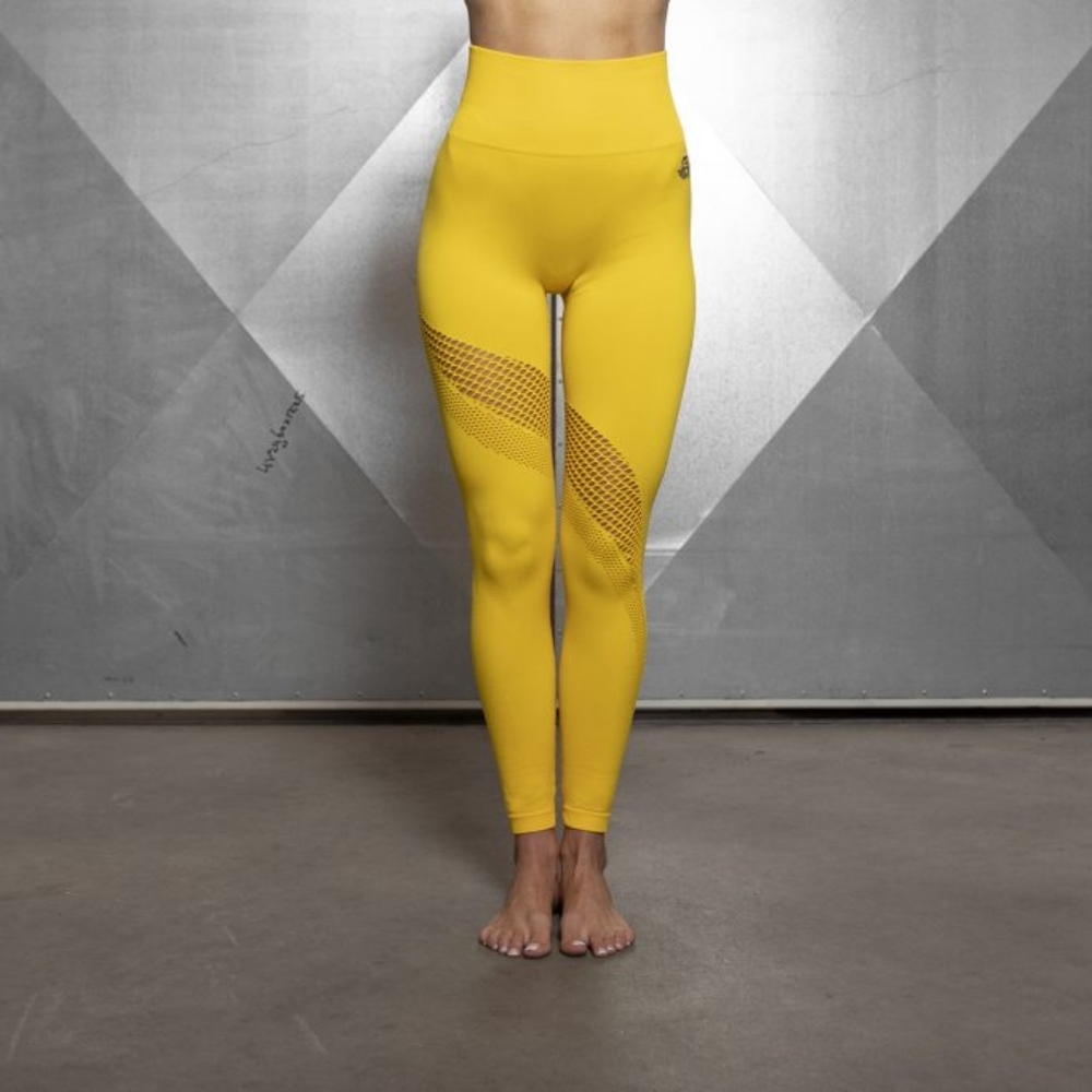 Yellow Engineered Life Seamless High-waisted Small Leggings